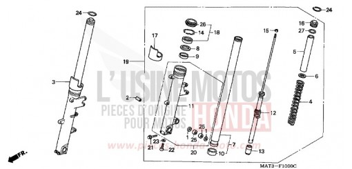 FOURCHETTE AVANT CBR1100XX3 de 2003